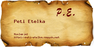 Peti Etelka névjegykártya